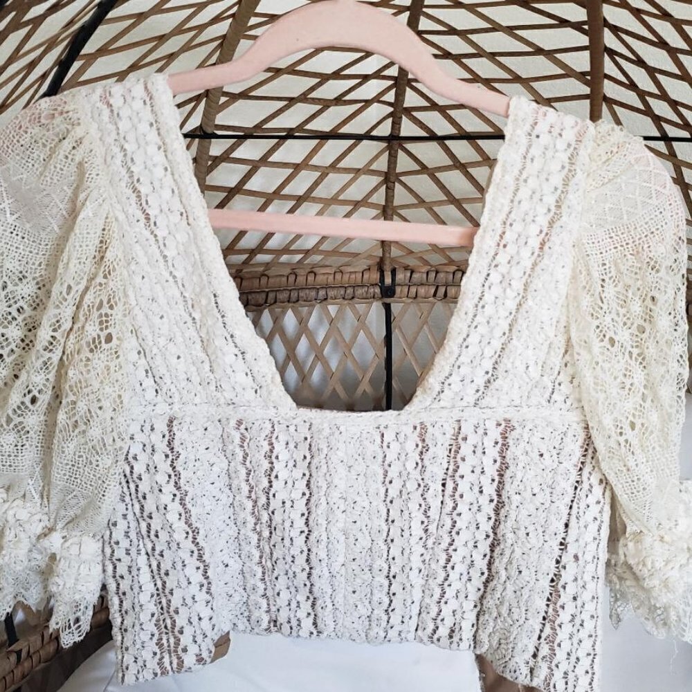 Jonathan Simkhai Mixed lace Bustier Blouse. Price is Firm Or Best Offer.